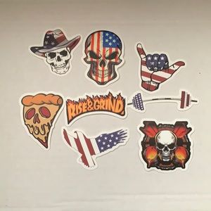 Lot of skull / American flag stickers
